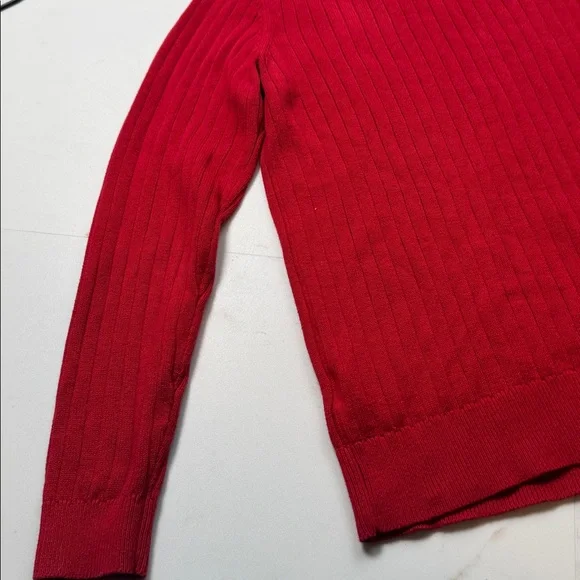 Tommy Hilfiger Vintage Y2K Womens L Sweater Ribbed H Logo Red Crew 90s Spellout - Picture 9 of 10